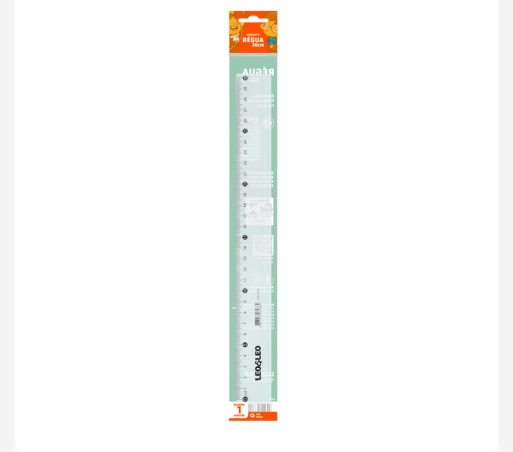 Regua plastica 30 CM - LEO&LEO