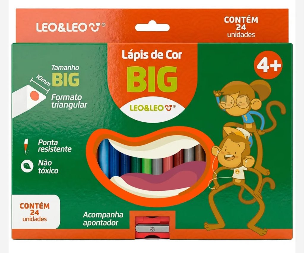 Lapis de cor (24 CORES) JUMBO TRIANGULAR - LEO&LEO