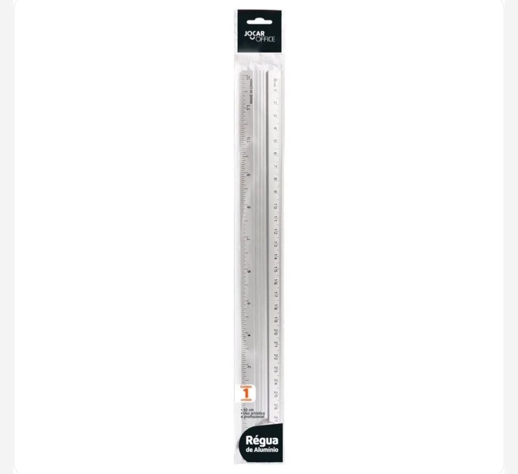 Regua de aluminio 30 CM - JOCAR OFFICE 