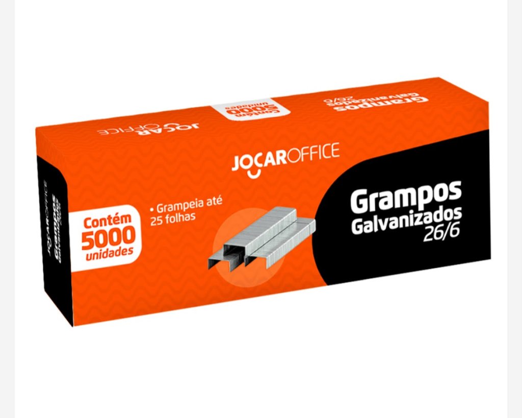 Grampos GALVANIZADO CX COM 5000 UNIDADES - JOCAR OFFICE