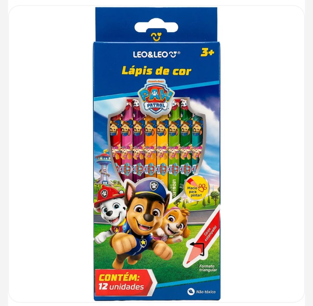 Lapis de cor PATRULHA CANINA (ESTAMPADO) - LEO&LEO (12 CORES)