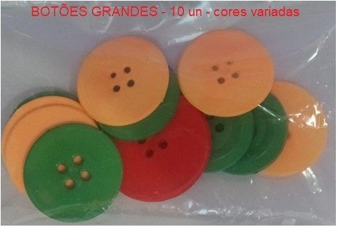 Botoes GRANDES pc/10 UNIDADES CORES DIVERSAS