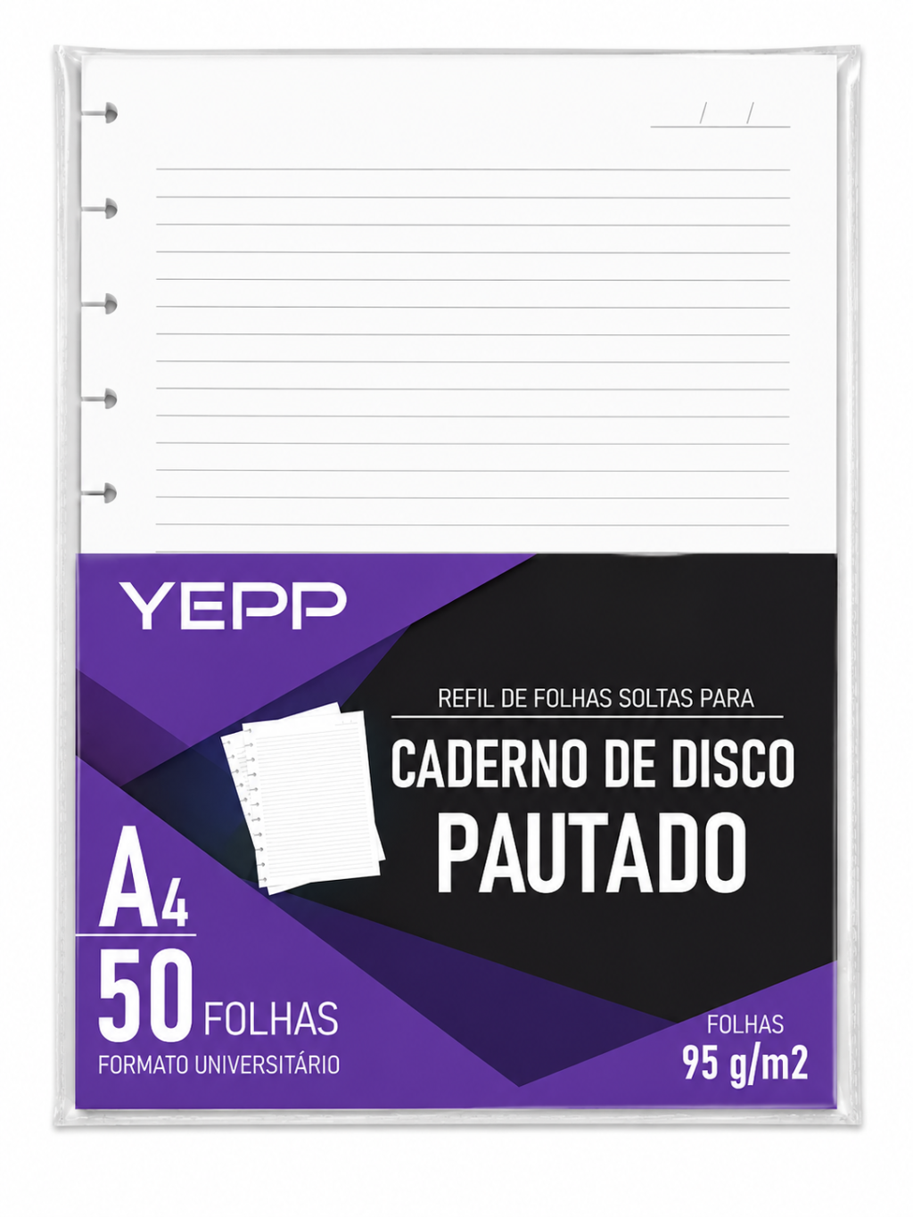 Refil para caderno disco (50 folhas) 11 furos