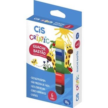 Tinta guache BASTAO  (6 CORES) - CIS 