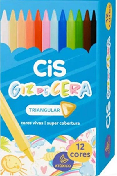 Giz de cera BIG TRIANGULAR (12 CORES) - CIS