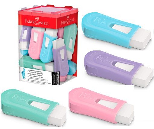 Apontador c/deposito + borracha - FABER CASTELL