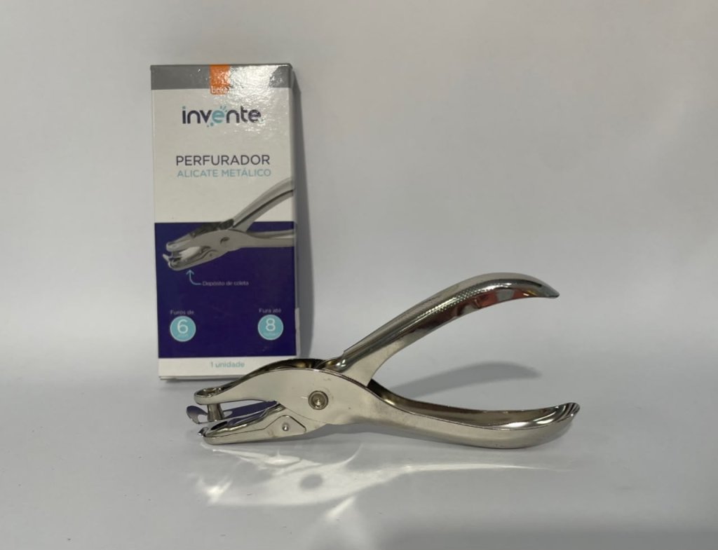 Furador de papel de alicate aluminio (1 FURO) 8 FOLHAS  - BRW