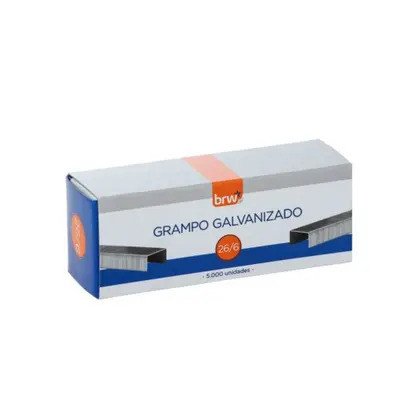 Grampo galvanizado 26/6 (5000 UNIDADES) -BRW