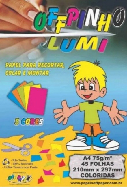 Pacote papel LUMI PAPER 75g (45 FOLHAS)- OFF PAPER