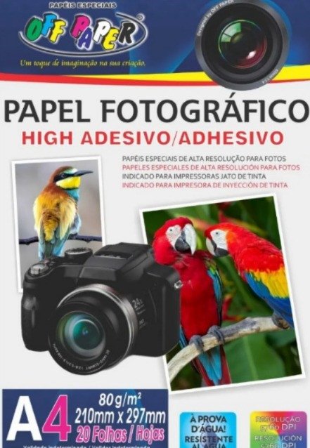 Pacote de papel FOTOGRAFICO ADESIVO (20FOLHAS)  80g - OFF PAPER