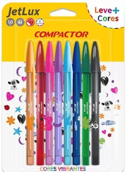 CANETA COMPACTOR JETLUX COLOR KIT 8X1 UND