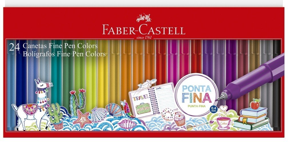 CANETA FABER CASTELL FINE PEN 0,4MM KIT 12 CORES
