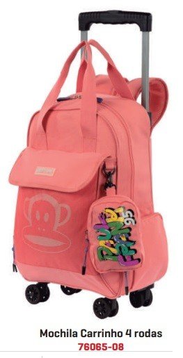 MOCHILA C/ RODAS PAUL FRANK 360º CORAL SESTINI