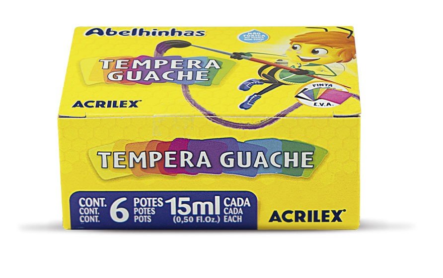 TINTA GUAGHE 15ML 6 CORES ACRILEX
