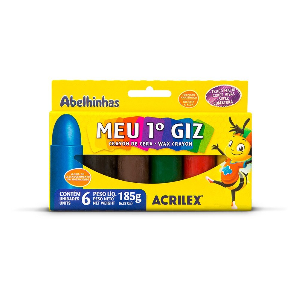 GIZ DE CERA MEU PRIMEIRO GIZ 6 CORES ACRILEX