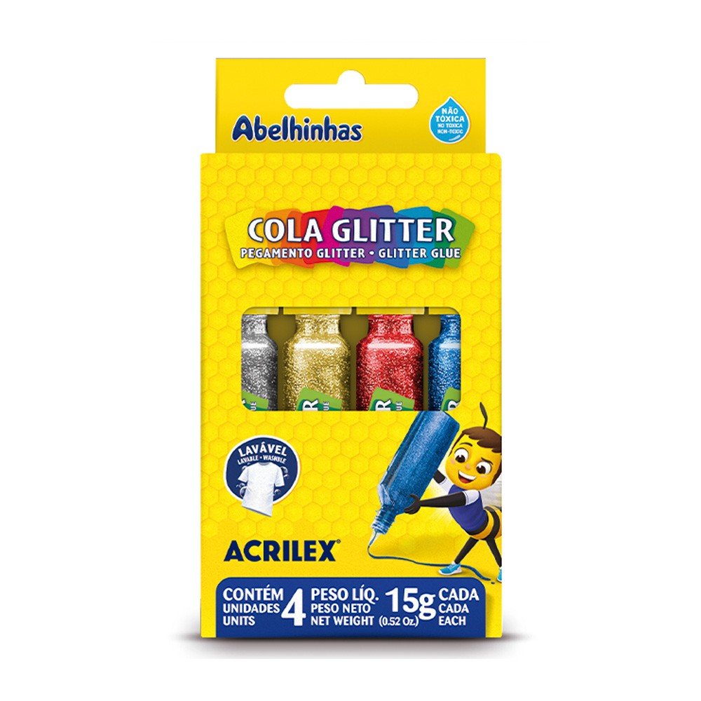 COLA GLITTER 15G 4 CORES ACRILEX