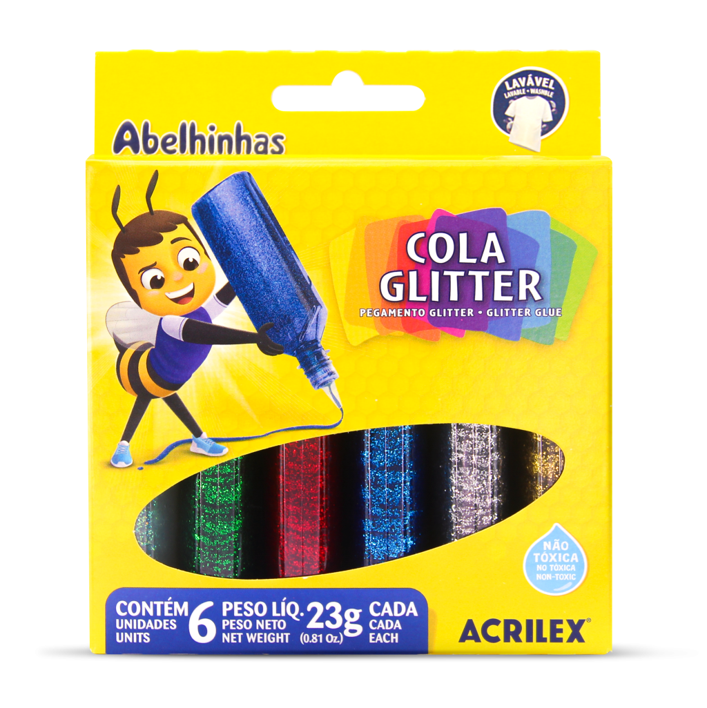 COLA GLITTER 23G 6 CORES ACRILEX