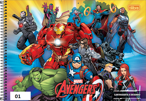 CADERNO DESENHO AVENGERS CD 80FLS TILIBRA