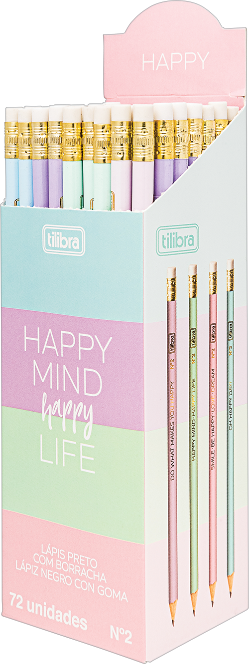 LAPIS TILIBRA PRETO HAPPY N2 C/ BORRACHA TILIBRA