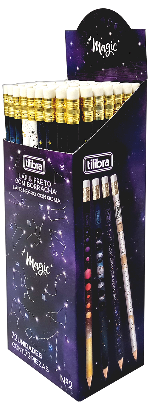 LAPIS TILIBRA PRETO MAGIC N2 C/ BORRACHA