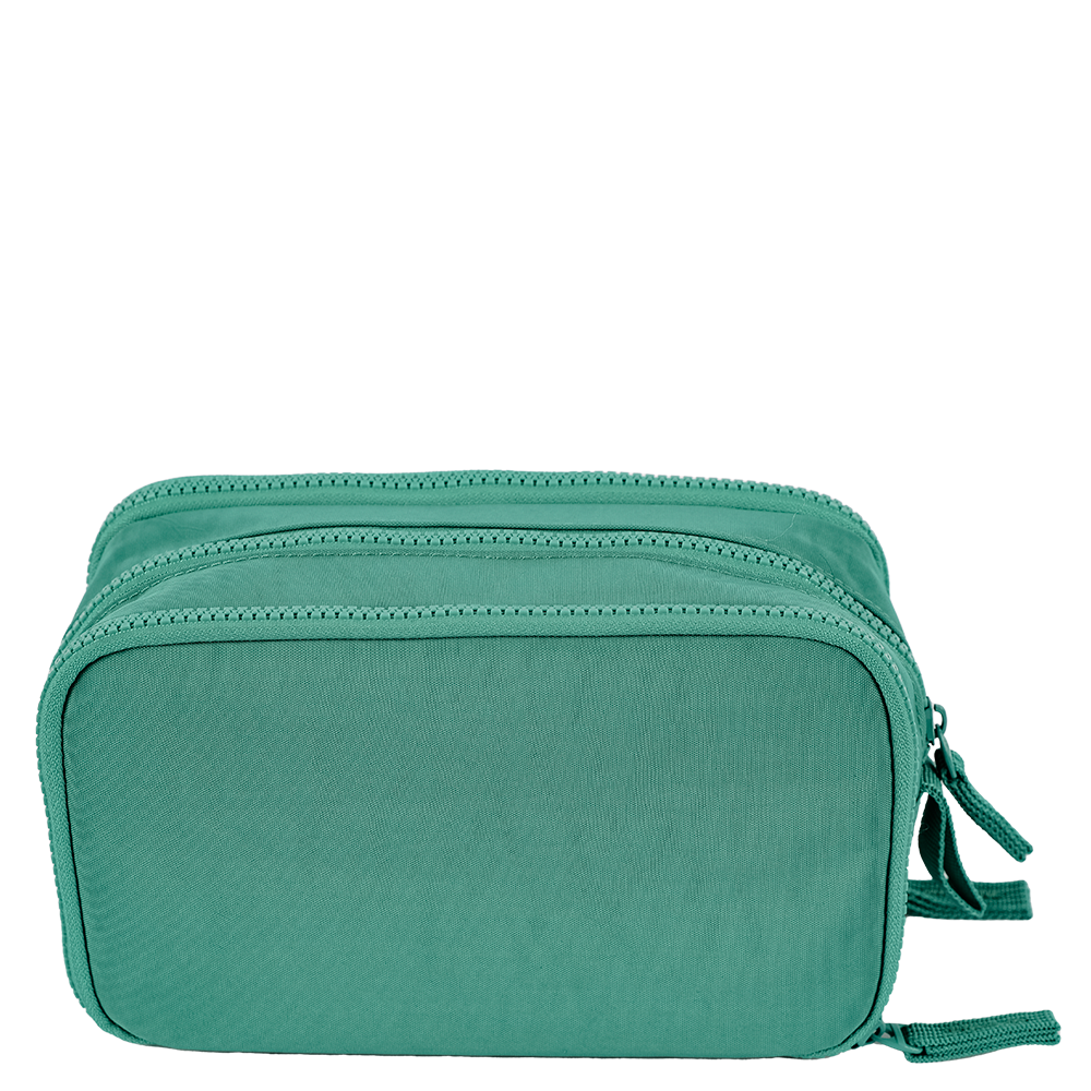 ESTOJO PORTA LAPIS CRINKLE ESPECIAL VERDE JADE TRIPLO