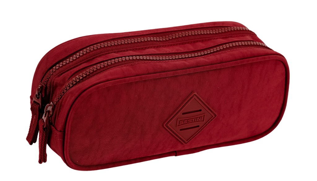 ESTOJO PORTA LAPIS CRINKLE VINHO DUPLO SESTINI