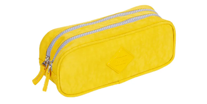 ESTOJO PORTA LAPIS CRINKLE AMARELO DUPLO SESTINI