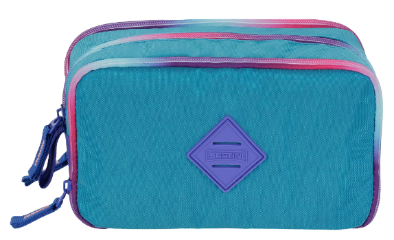 ESTOJO PORTA LAPIS ESPECIAL DEGRADE AZUL TRIPLO SESTINI