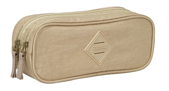 ESTOJO PORTA LAPIS CRINKLE DOURADA DUPLO SESTINI