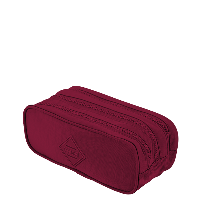 ESTOJO PORTA LAPIS CRINKLE VINHO TRIPLO SESTINI