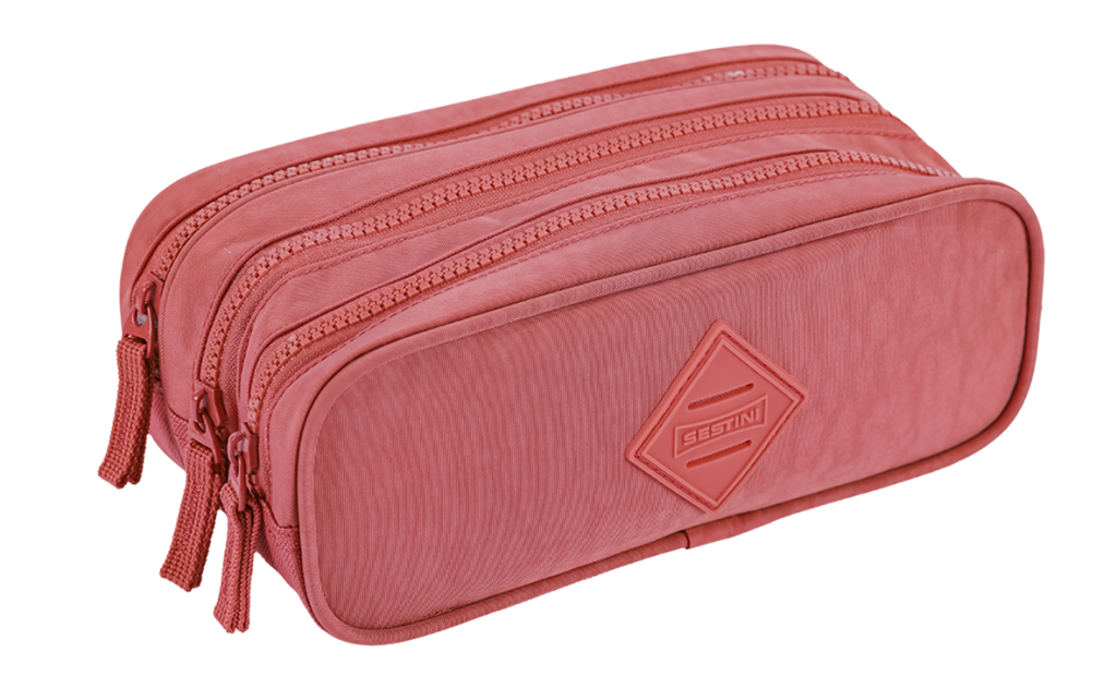 ESTOJO PORTA LAPIS CRINKLE APRICOT TRIPLO SESTINI