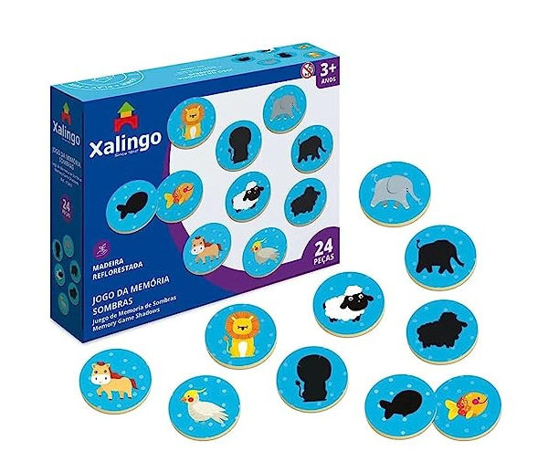 BRINQUEDO JOGO DA MEMORIA SOMBRAS 24PCS XALINGO