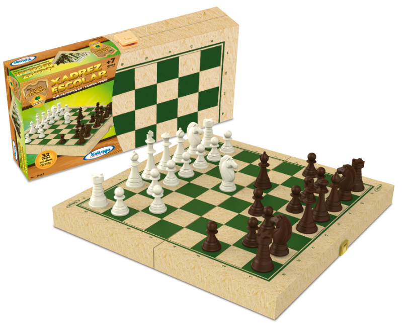 BRINQUEDO XADREZ C/ ESTOJO MADEIRA  XALINGO