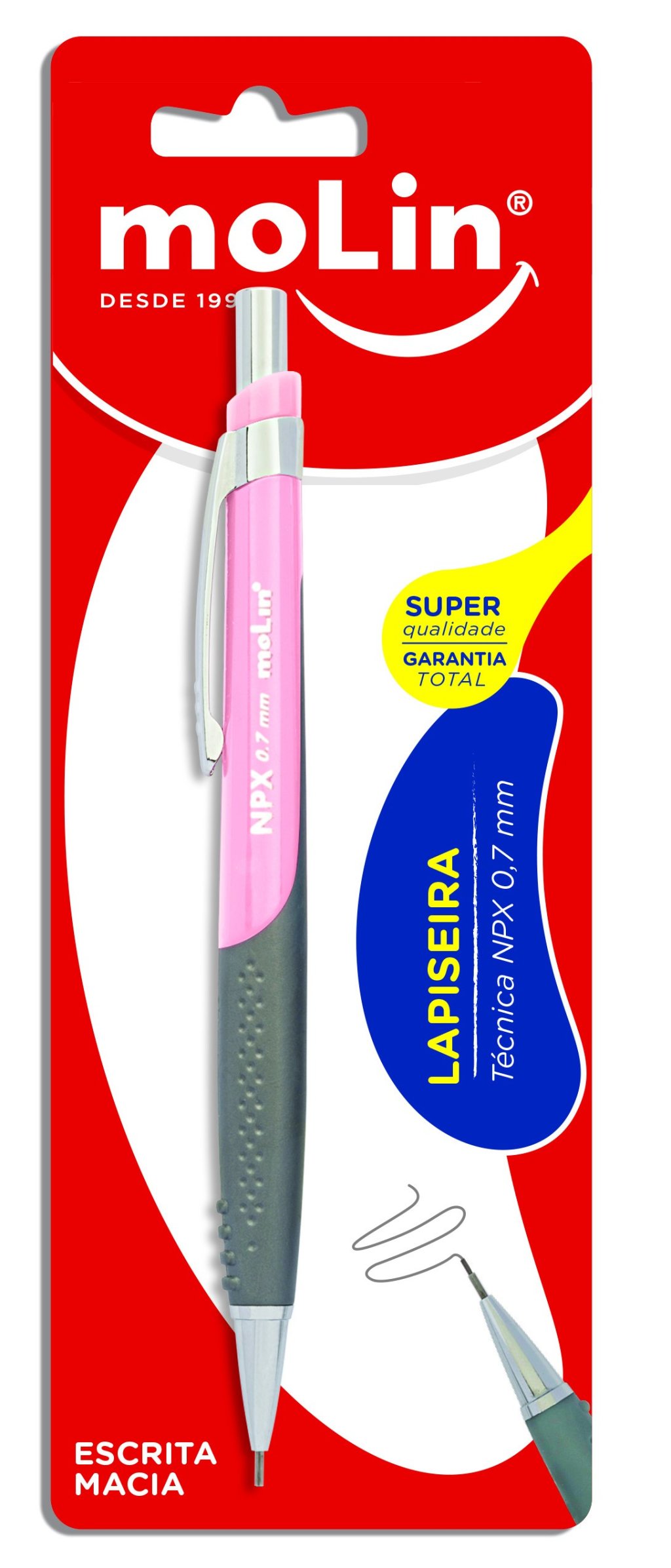 LAPISEIRA MOLIN 0,7 NPX BLISTER ROSA/AZUL