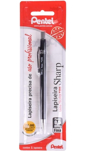 LAPISEIRA PENTEL 0,5 SHARP PRETA BLISTER 