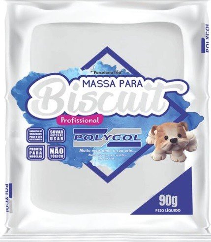 MASSA PARA BISCUIT 90G BRANCO POLYCOL