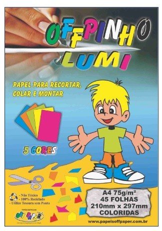 BLOCO COLORIDO LUMI COLOR NEON A4 75GRS 45FLS OFFPAPER