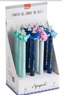 CANETA BRW GEL 0,7MM UNDER SEA APAGAVEL CA0204 BRW