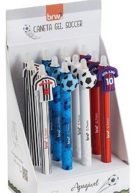 CANETA BRW GEL 0,7MM SOCCER APAGAVEL CA0215 BRW