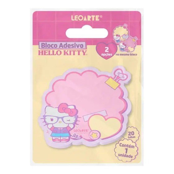 BLOCO RECADO ADESIVO 70X70MM 20FLS HELLO KITTY