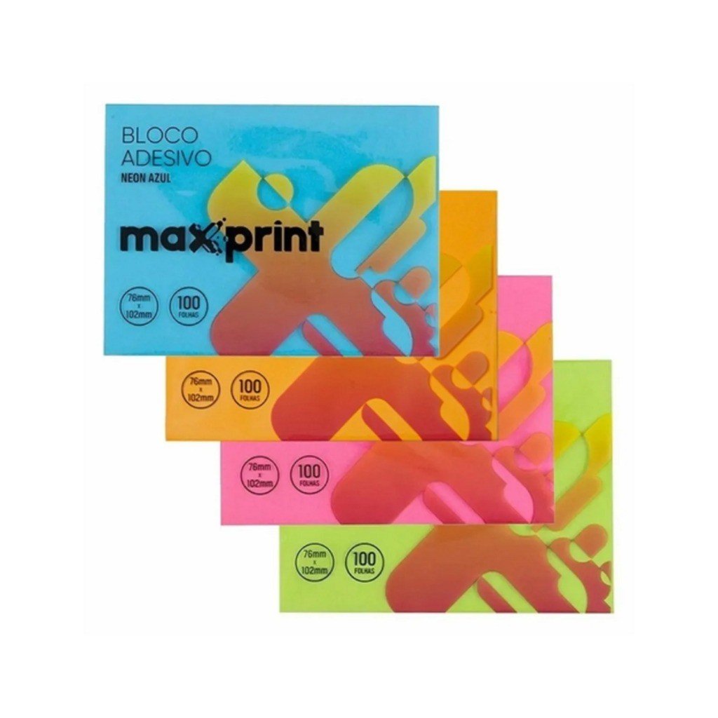 BLOCO RECADO ADESIVO 76X102MM 100FLS GRANDE MAXPRINT