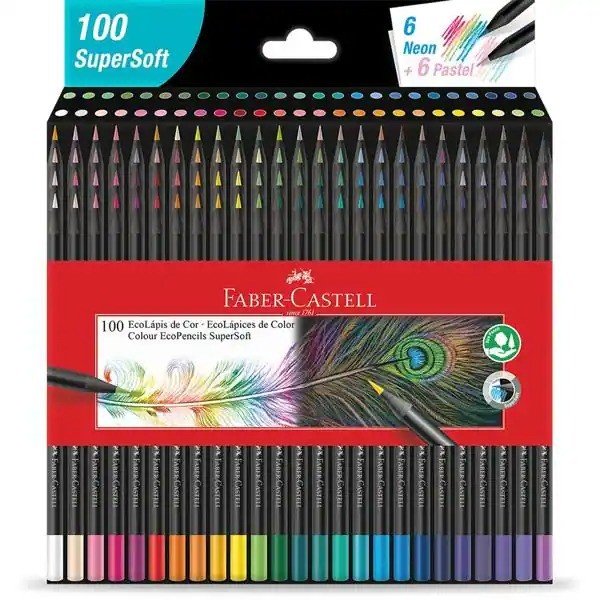 LAPIS DE COR FABER-CASTELL 100 CORES SUPERSOFT