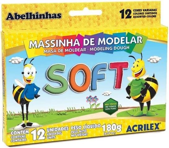 MASSINHA DE MODELAR SOFT 180GR 12 CORES ACRILEX