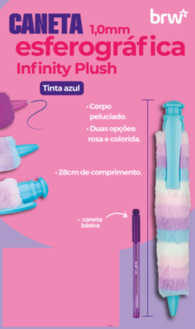 CANETA BRW DIVERTIDA INFINITY PLUSH 1.0MM
