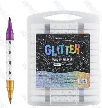 PINCEL MARCADOR DUAL TIP MARKER GLITTER 