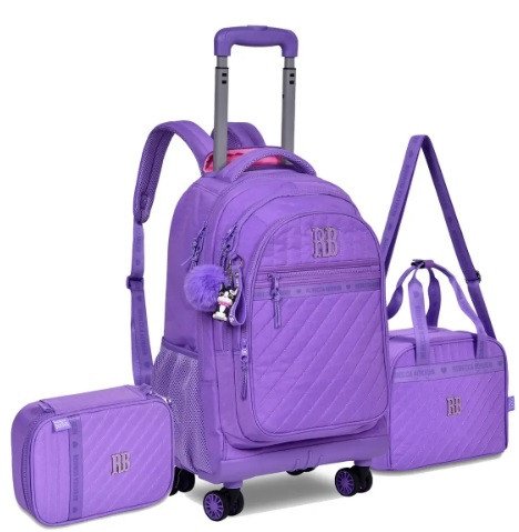 MOCHILA C/ RODAS REBECCA BONBON RB24518 KIT 3X1