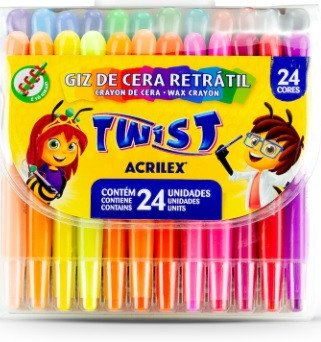 GIZ DE CERA RETRATIL TWIST 24X1 ACRILEX