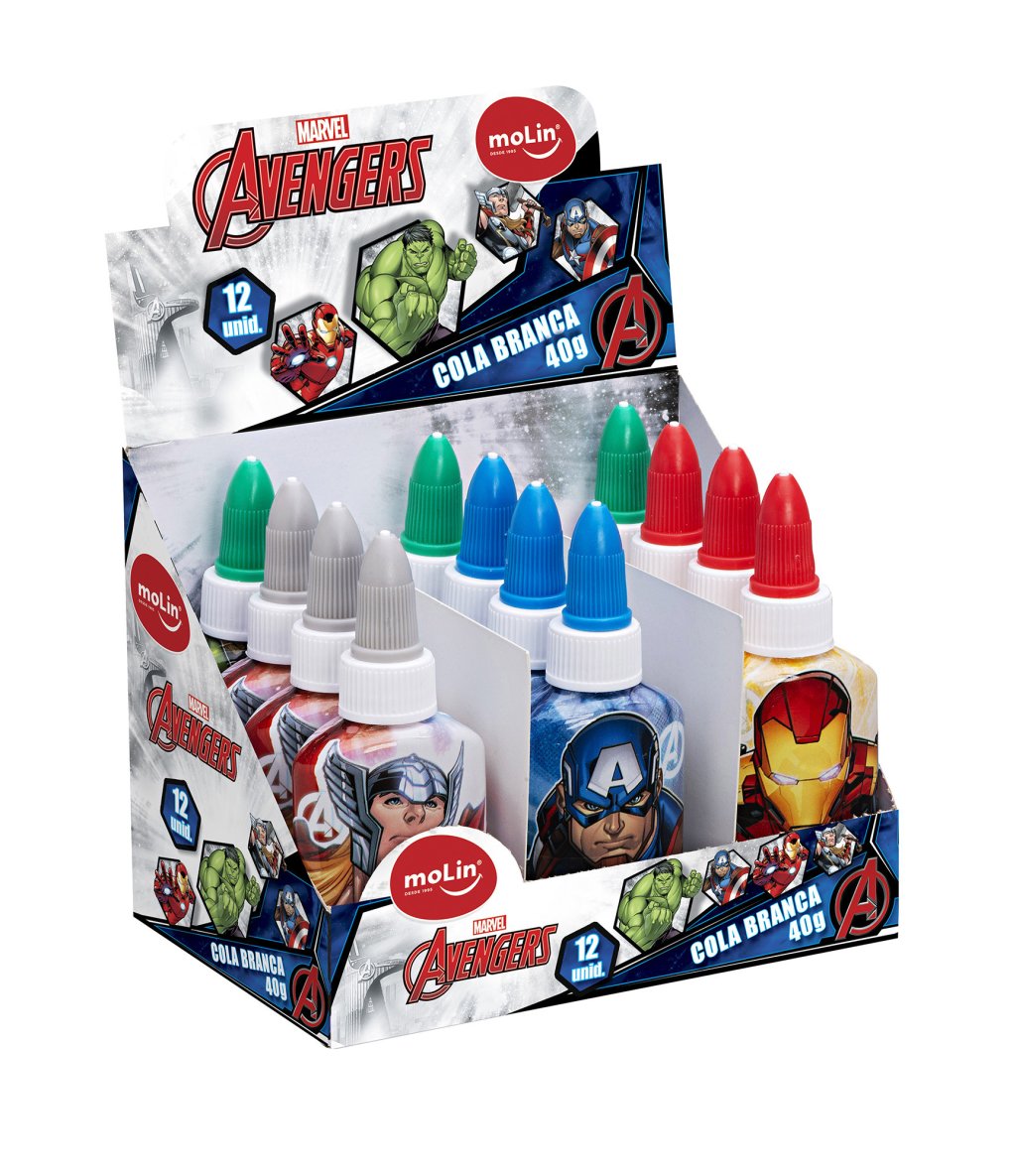 COLA BRANCA 40G MARVEL AVENGERS MOLIN