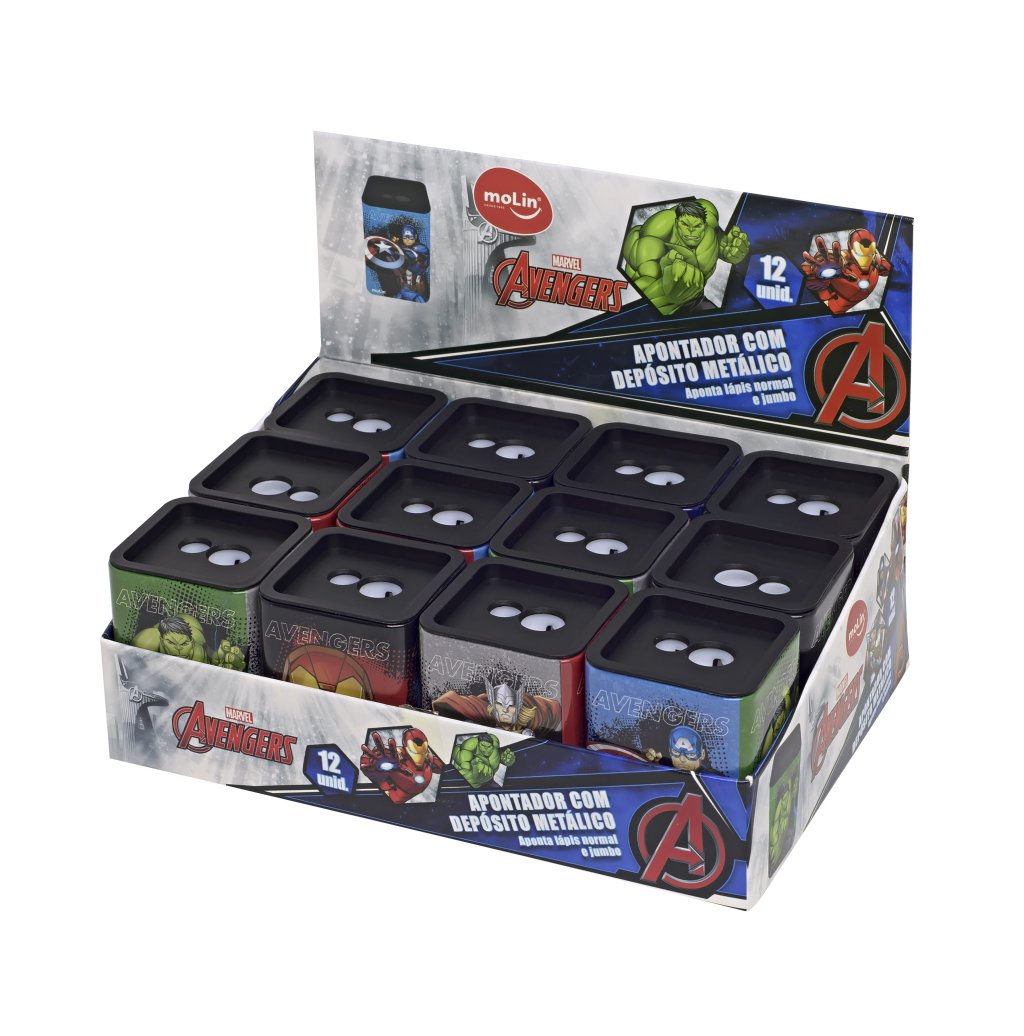 APONTADOR MOLIN C/ DEPOSITO QUAD METAL AVENGERS DUPLO
