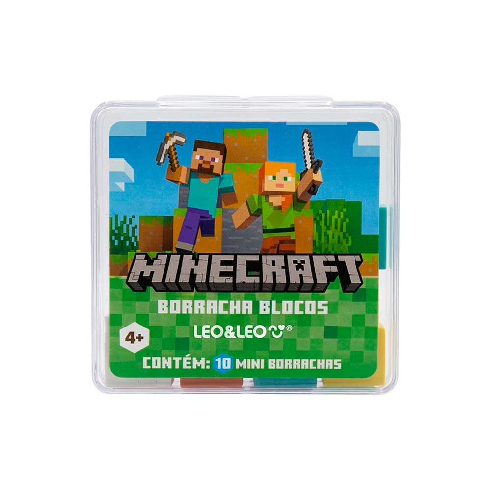 BORRACHA LEO&LEO MINECRAFT MINI BLOCOS 10X1